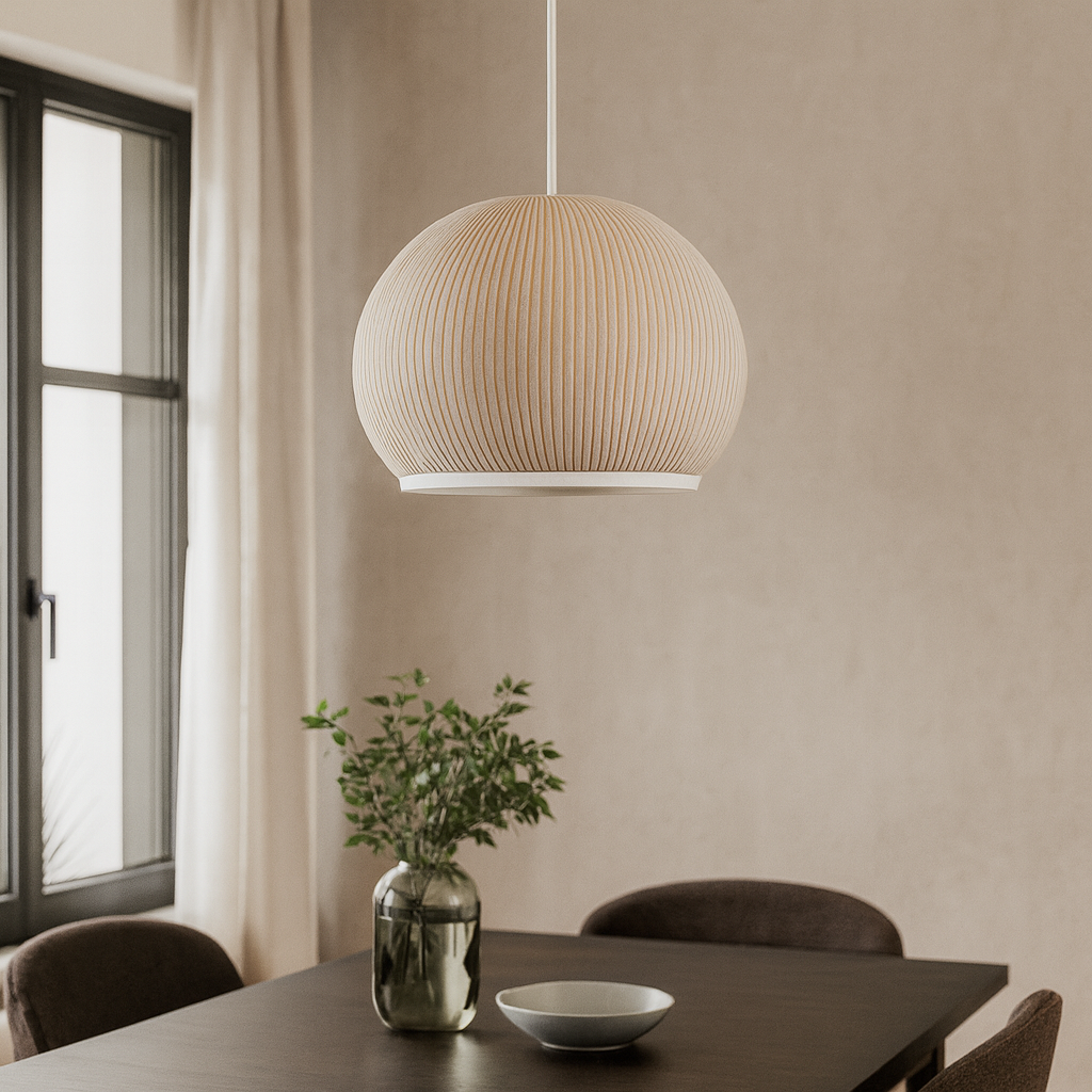 Підвісна люстра з абажуром D-45 cm E27x5 White+Beige Textile 251031-100006248