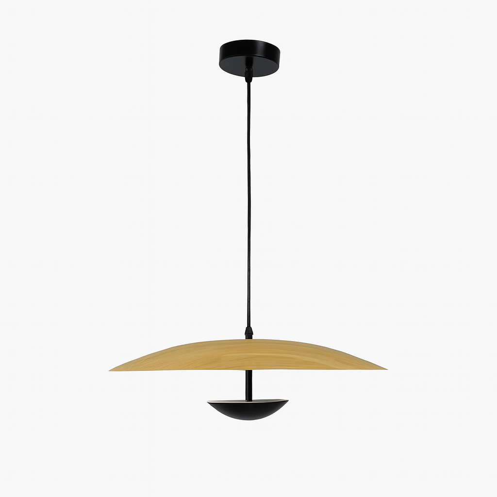 Підвісний світильник з імітацією дерева D-50 cm Led 6W 4000K Black+Wood Woody Mushroom 251218-100006834