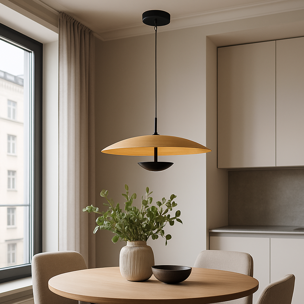 Підвісний світильник з імітацією дерева D-50 cm Led 6W 4000K Black+Wood Woody Mushroom 251218-100006834