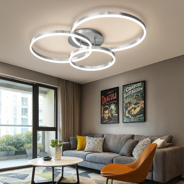 Стельова люстра з пультом Anelli 3 Н-14 см D-30+40+50 см 3000К-6000К Silver + White 240419-100003197