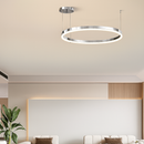 Люстра срібна з пультом D-60 cm 37W / D-80 cm 62W Chrome Kukho Circle 250819-100005754