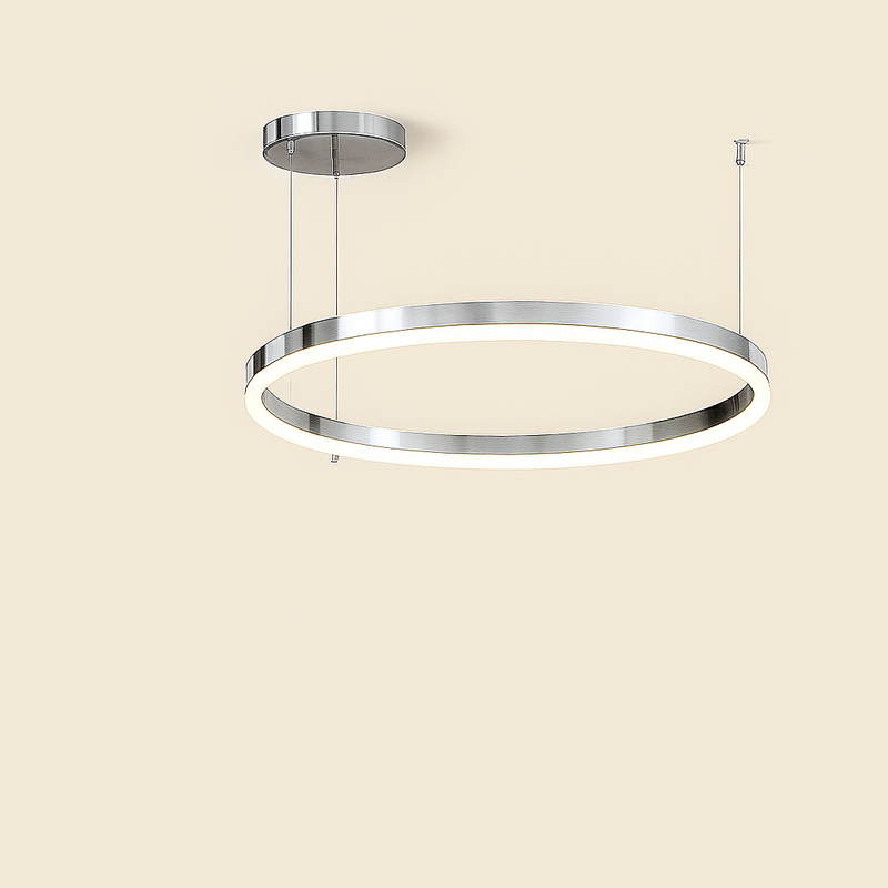 Люстра срібна з пультом D-60 cm 37W / D-80 cm 62W Chrome Kukho Circle 250819-100005754