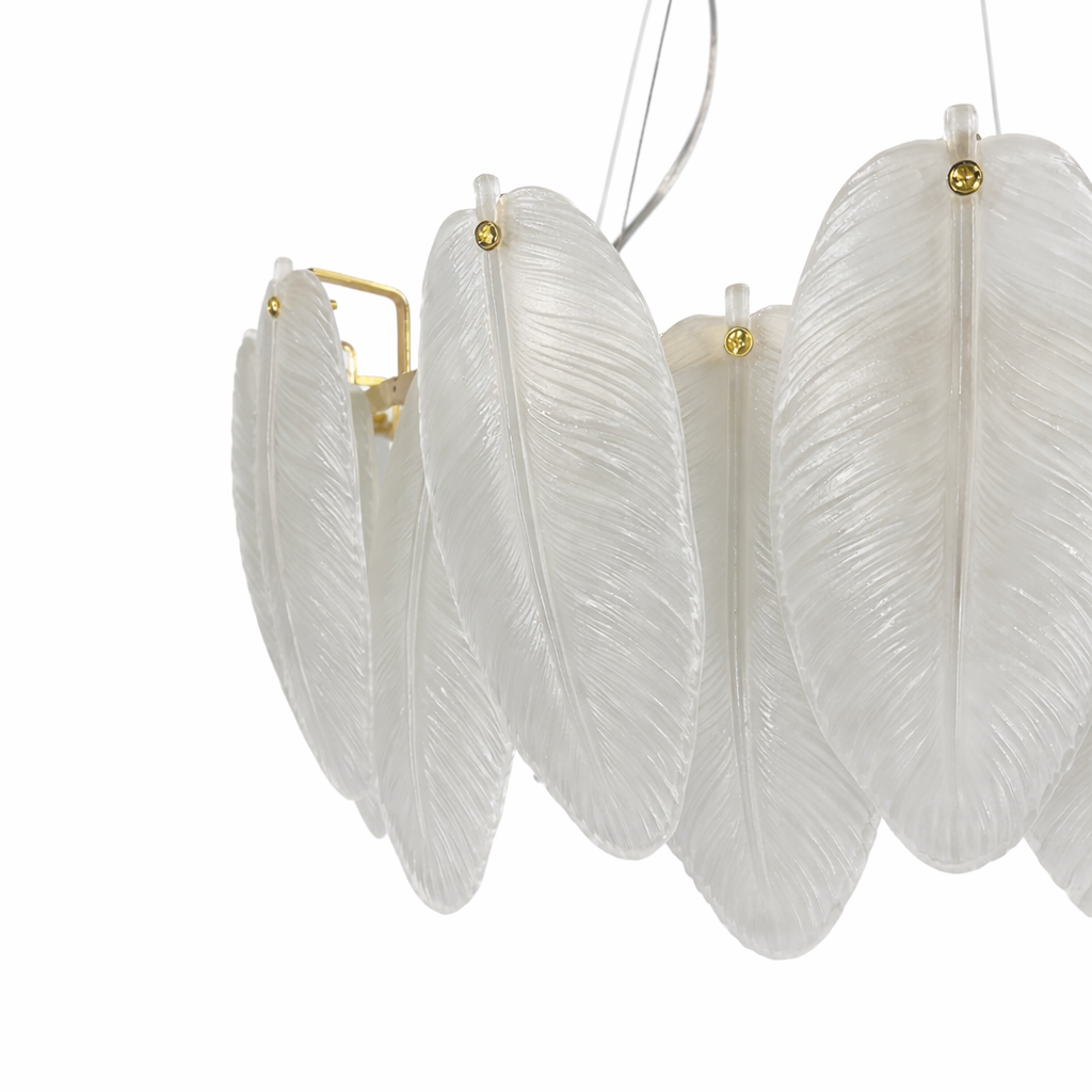 Підвісні люстри D-60 / D-80 cm E27 Gold+White Feathers 260618-100008227