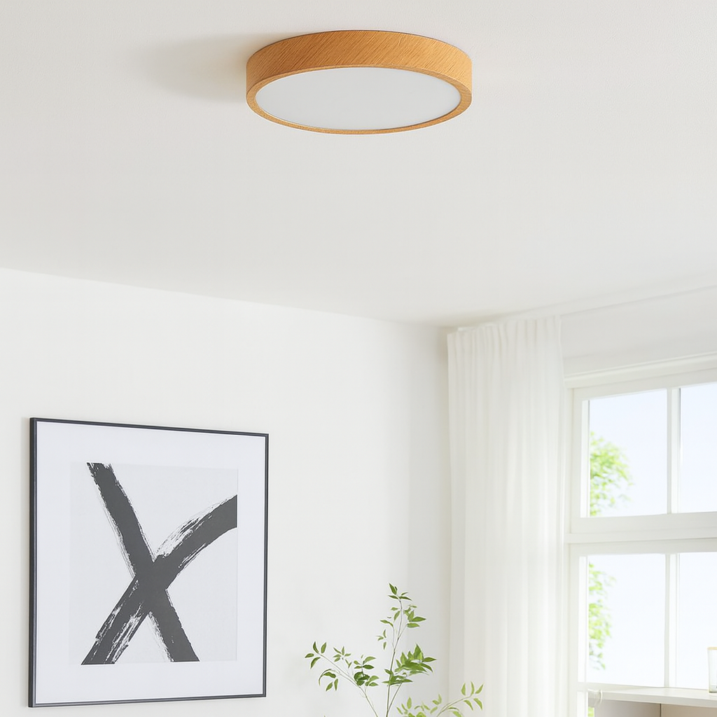 Стельова люстра під дерево D-34 cm / D-44 cm IP20 Led 3000K Brown Wood Circle 250940-100006033
