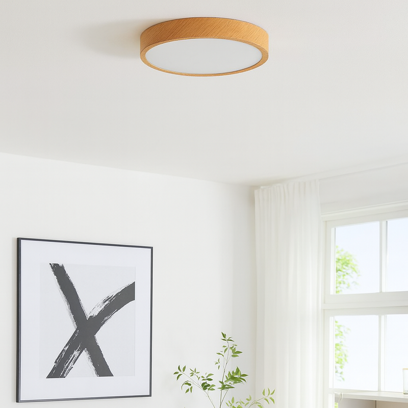 Стельова люстра під дерево D-34 cm / D-44 cm IP20 Led 3000K Brown Wood Circle 250940-100006033