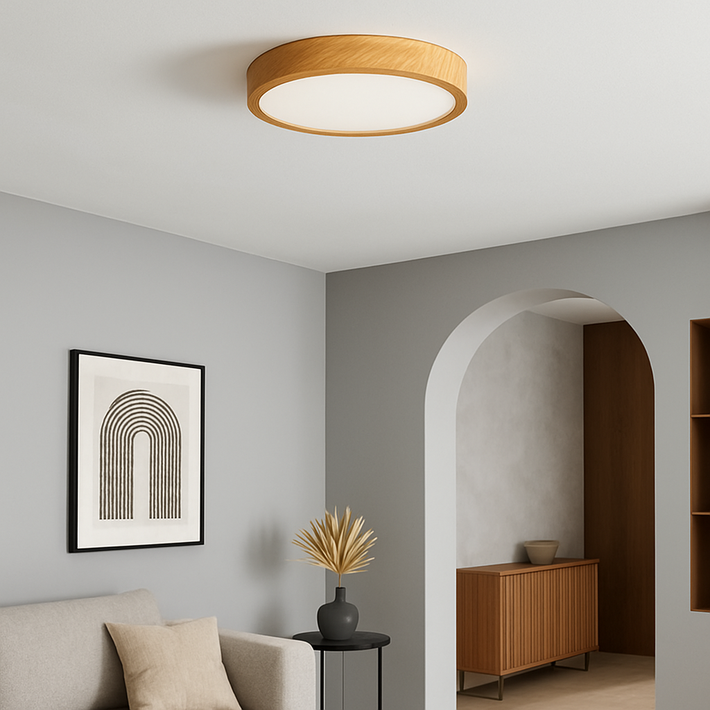 Стельова люстра під дерево D-34 cm / D-44 cm IP20 Led 3000K Brown Wood Circle 250940-100006033