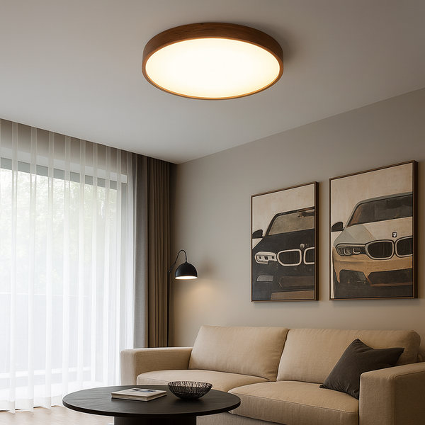 Стельові люстри з горіхового дерева D-30/40/50/60 cm H-5 cm Led IP20 Brown Circle 250958-100006034