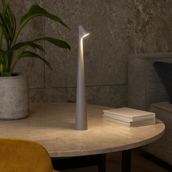Настільний світильник сірий світлодіодний H-33 cm / H-44 cm Led 1.5W 3000K Grey Sleek 250819-100005759