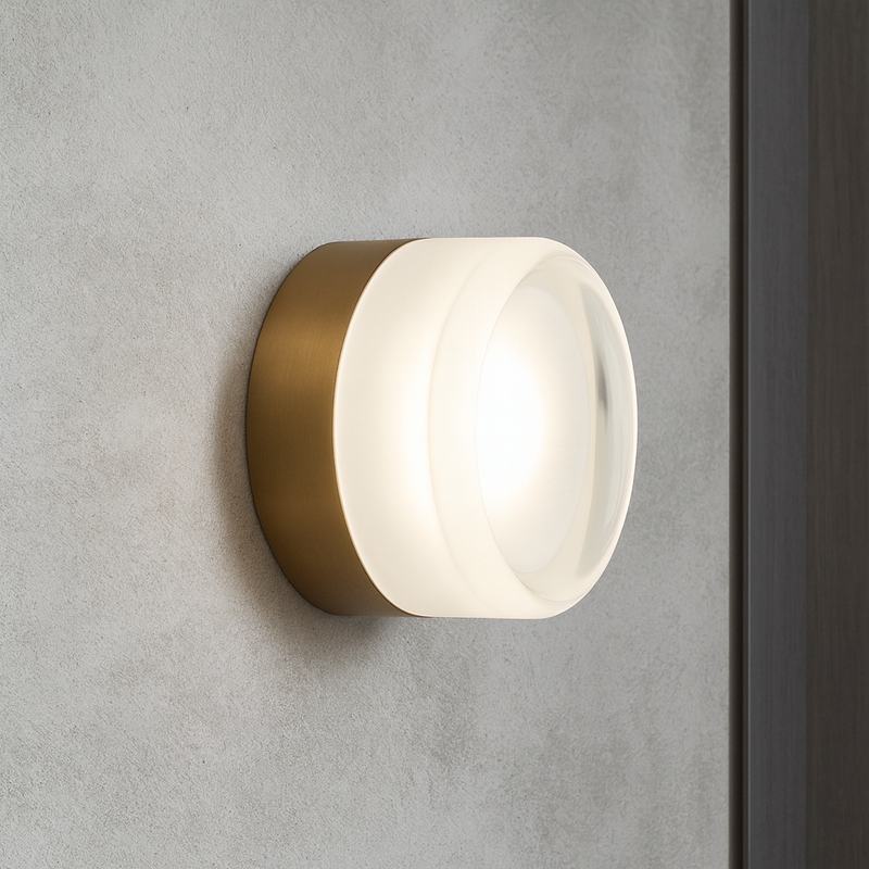 Настінний світильник IP54 D-14 cm Led 5W 4000K Gold+Clear 251036-100006258