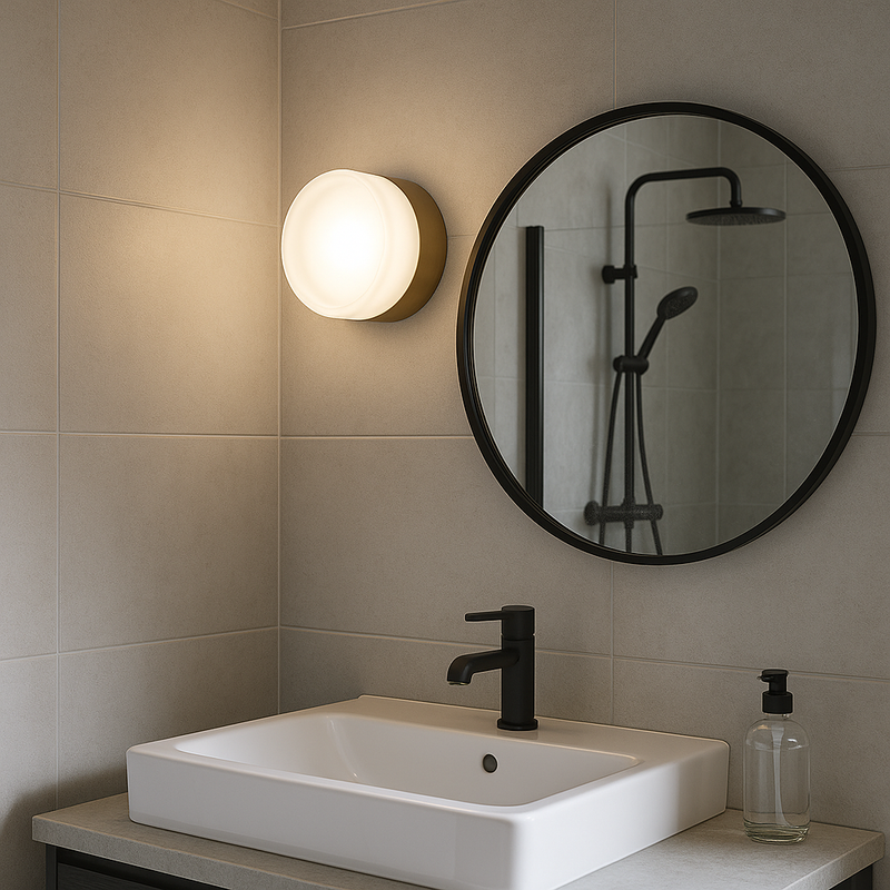 Настінний світильник IP54 D-14 cm Led 5W 4000K Gold+Clear 251036-100006258