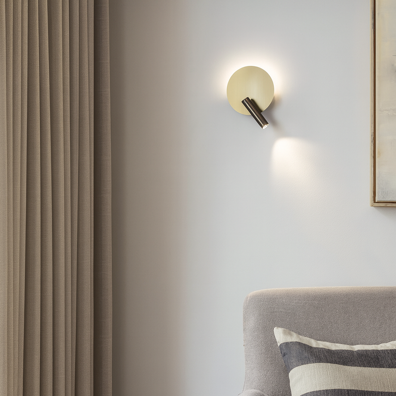 Настінний світильник сатиновий Led 4000K D-15 cm Nickel Bun Circle 250818-100005771
