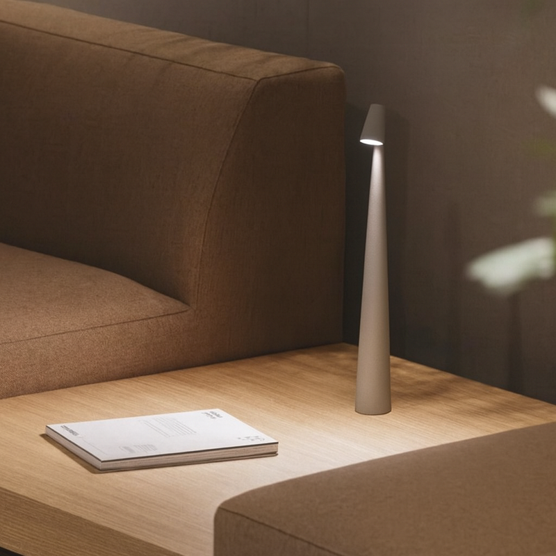 Настільний світильник сірий світлодіодний H-33 cm / H-44 cm Led 1.5W 3000K Grey Sleek 250819-100005759