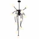 Люстра чорна з білими матовими плафонами H-150 cm W-70 cm G9*15 Octopus Black+White 260619-100008089