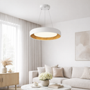 Підвісна люстра біла D-50 cm Led White+Wood Round 260322-100007627
