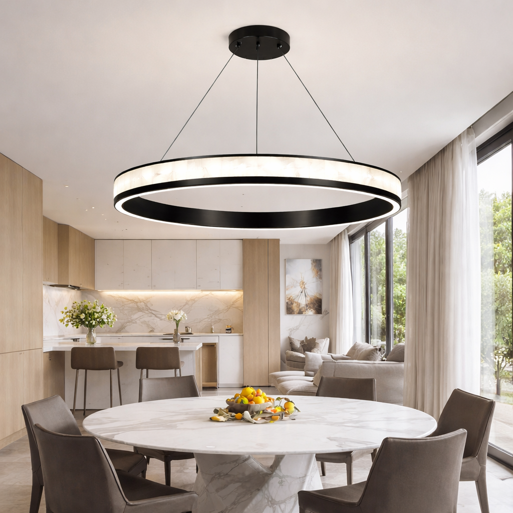 Підвісні люстри чорні D-60 cm / D-80 cm Led 3000K-6000K Black Nacre 260418-100007765