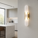 Настінний світильник золотий з мармуру H-50 cm G4 Gold+White Marble 260758-100008374