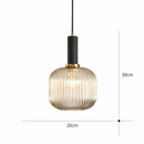 Підвісний світильник бурштиновий D-20 cm H-30 cm E27 Amber+Black Garden lamp 260758-100008378