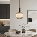 Підвісний світильник бурштиновий D-20 cm H-30 cm E27 Amber+Black Garden lamp 260758-100008378