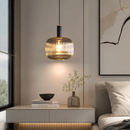 Підвісний світильник бурштиновий D-20 cm H-30 cm E27 Amber+Black Garden lamp 260758-100008378