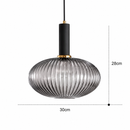 Підвісний світильник димчастий D-30 cm H-28 cm E27 Smoke+Black Garden lamp 260758-100008383