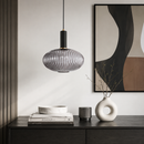 Підвісний світильник димчастий D-30 cm H-28 cm E27 Smoke+Black Garden lamp 260758-100008383