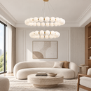Підвісна люстра золота D-80+50 cm Led Gold+White Pearls 260918-100008825