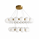 Підвісна люстра золота D-80+50 cm Led Gold+White Pearls 260918-100008825