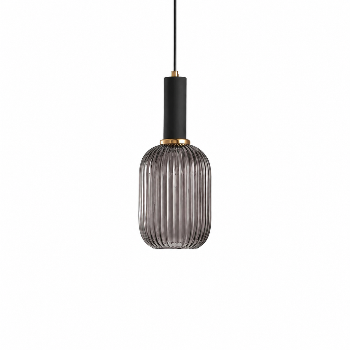 Підвісний світильник димчастий D-13 cm H-32 cm E27 Smoke+Black Garden lamp 260758-100008376
