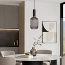 Підвісний світильник димчастий D-13 cm H-32 cm E27 Smoke+Black Garden lamp 260758-100008376