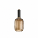 Підвісний світильник бурштиновий D-13 cm H-32 cm E27 Amber+Black Garden lamp 260758-100008377