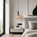 Підвісний світильник бурштиновий D-13 cm H-32 cm E27 Amber+Black Garden lamp 260758-100008377