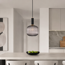 Підвісний світильник димчастий  D-20 cm H-30 cm E27 Smoke+Black Garden lamp 260758-100008379