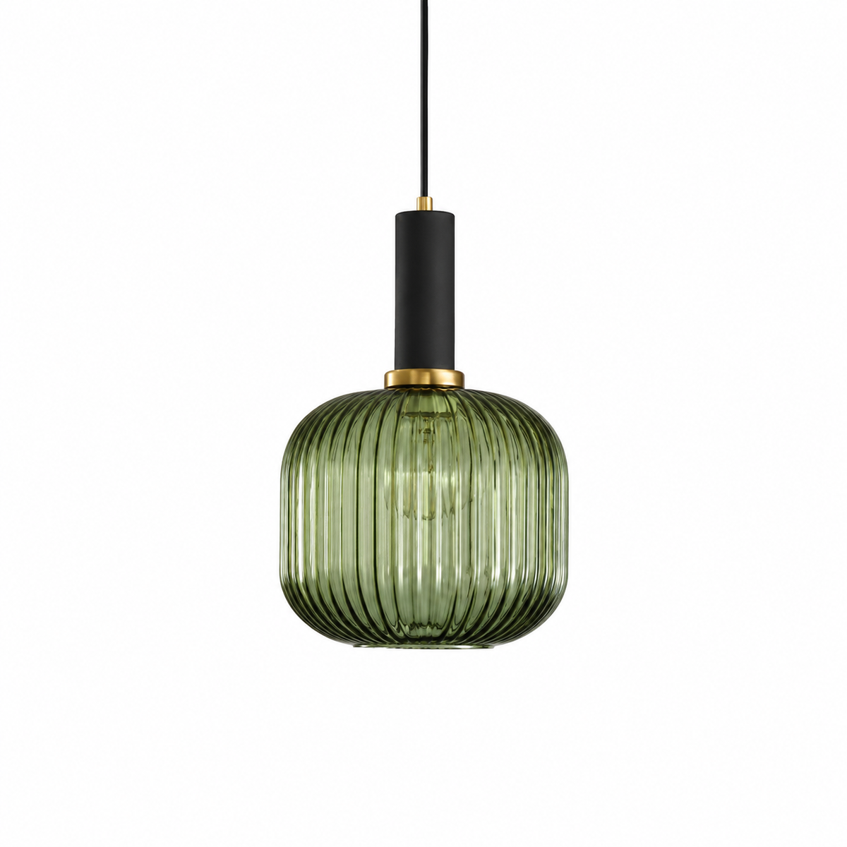 Підвісний світильник зелений D-20 cm H-30 cm E27 Green+Black Garden lamp 260758-100008380