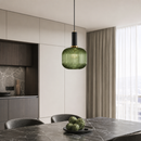 Підвісний світильник зелений D-20 cm H-30 cm E27 Green+Black Garden lamp 260758-100008380