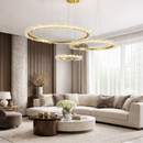 Підвісна люстра з кільцями золота D-80+60+40 cm Led 3000K-6000K Gold Petals 260288-100007523