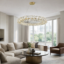 Люстра підвісна золота з скляним фігурним плафоном D-60 cm / D-80 cm Led Crystal Gold 251188-100006580