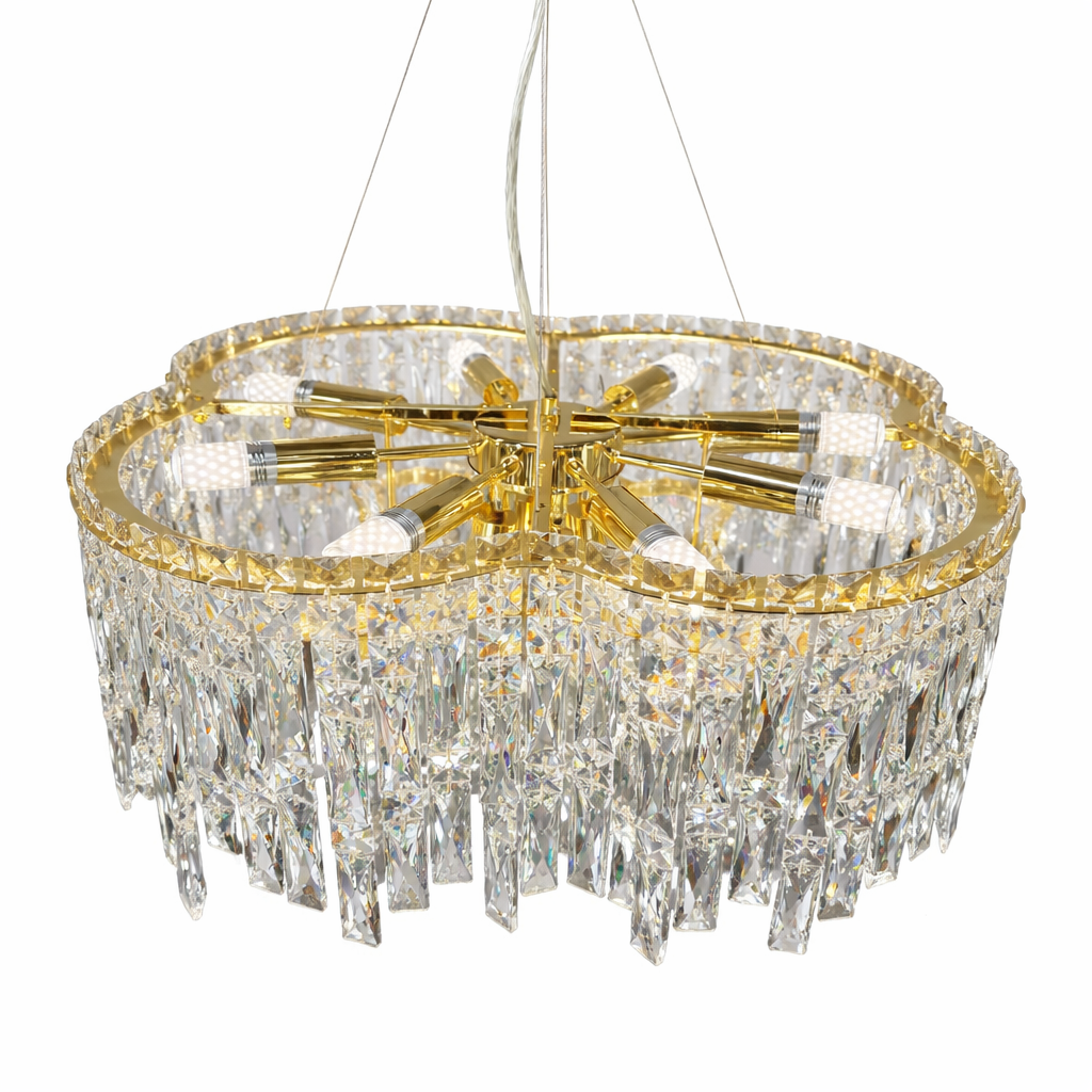 Підвісна люстра золота D-60 cm E14 Gold Crystal Crown 260288-100007526