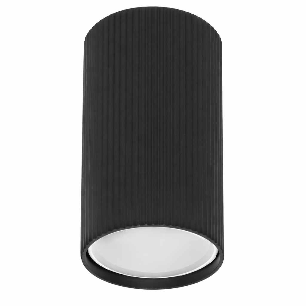 Точковий світильник чорний H-10 cm D-5.5 cm GU10 Black Gofre 260260-100007362