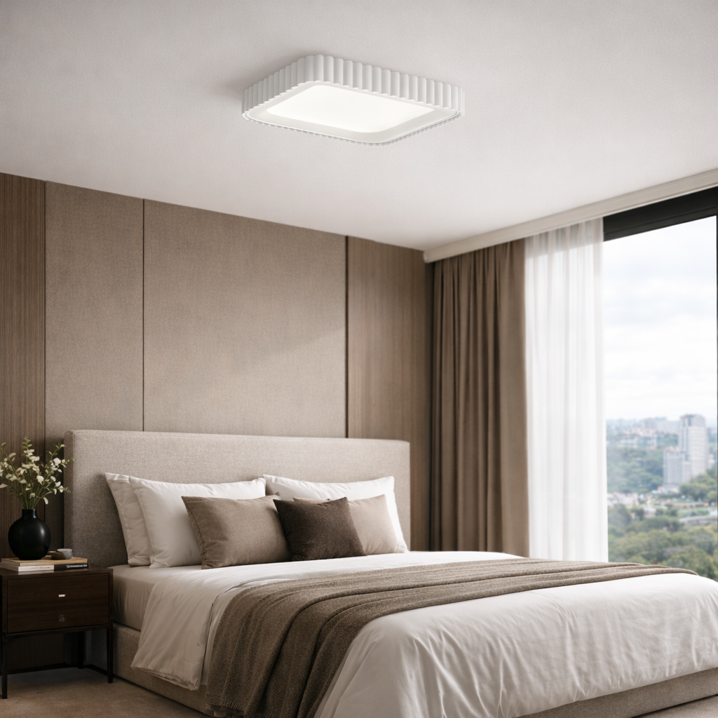 Стельова люстра біла L-49 cm Led 88W 3000K-6500K White Gofre 260248-100007399