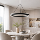 Підвісна люстра чорна з пультом L-50 cm Led 70W 2800K-6000K Black Kukho 260248-100007400