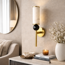 Настінний світильник з мармуру H-37 cm Led 6W 4000K Gold+Black Marble 260118-100007223