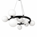 Підвісна люстра чорна D-60 cm G9*9 Black+White Bubbles 260118-100007248