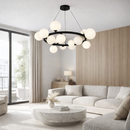 Підвісна люстра чорна D-75 cm G9*14 Black+White Bubbles 260118-100007249