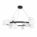 Підвісна люстра чорна D-95 cm G9*18 Black+White Bubbles 260118-100007250