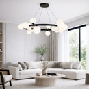 Підвісна люстра чорна D-95 cm G9*18 Black+White Bubbles 260118-100007250