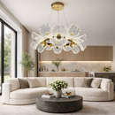 Підвісна люстра золота D-60 cm з пультом Led 3000K-6000K 50W Gold Flower 260388-100007739