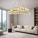 Підвісні люстри золоті D-60 cm / D-80 cm / D-100 cm Led 3000K-6000K Gold Flower 260319-100007741