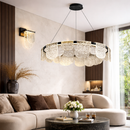 Підвісні скляні люстри чорні D-60 cm / D-80 cm Led 3000K-6000K Black Frost 260319-100007742
