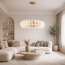 Підвісна люстра золота D-60 cm з пультом Led 3000K-6000K 50W Gold Flower 260388-100007738