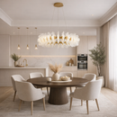 Підвісна люстра золота D-60 cm з пультом Led 3000K-6000K 50W Gold Flower 260388-100007738
